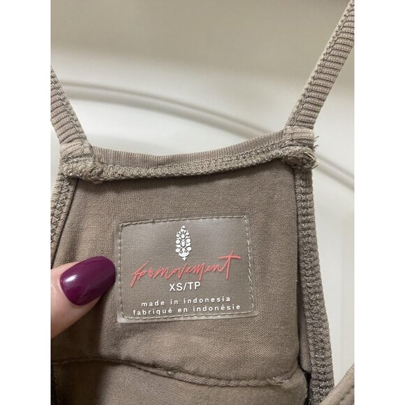 Free People Movement Hot Shot Jumpsuit Womens XS Taupe Harem Overalls Lounge - Picture 3 of 5